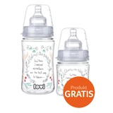 Lovi Trends, biberon cu tetină dinamică, bej, de la 3 luni, 240 ml + biberon de la naștere, 120 ml gratuit