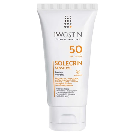 Iwostin Solecrin Sensitive, заспокійлива захисна емульсія SPF 50, чутлива шкіра, 100 мл + надувна пляжна подушка безкоштовно: ціни та характеристики