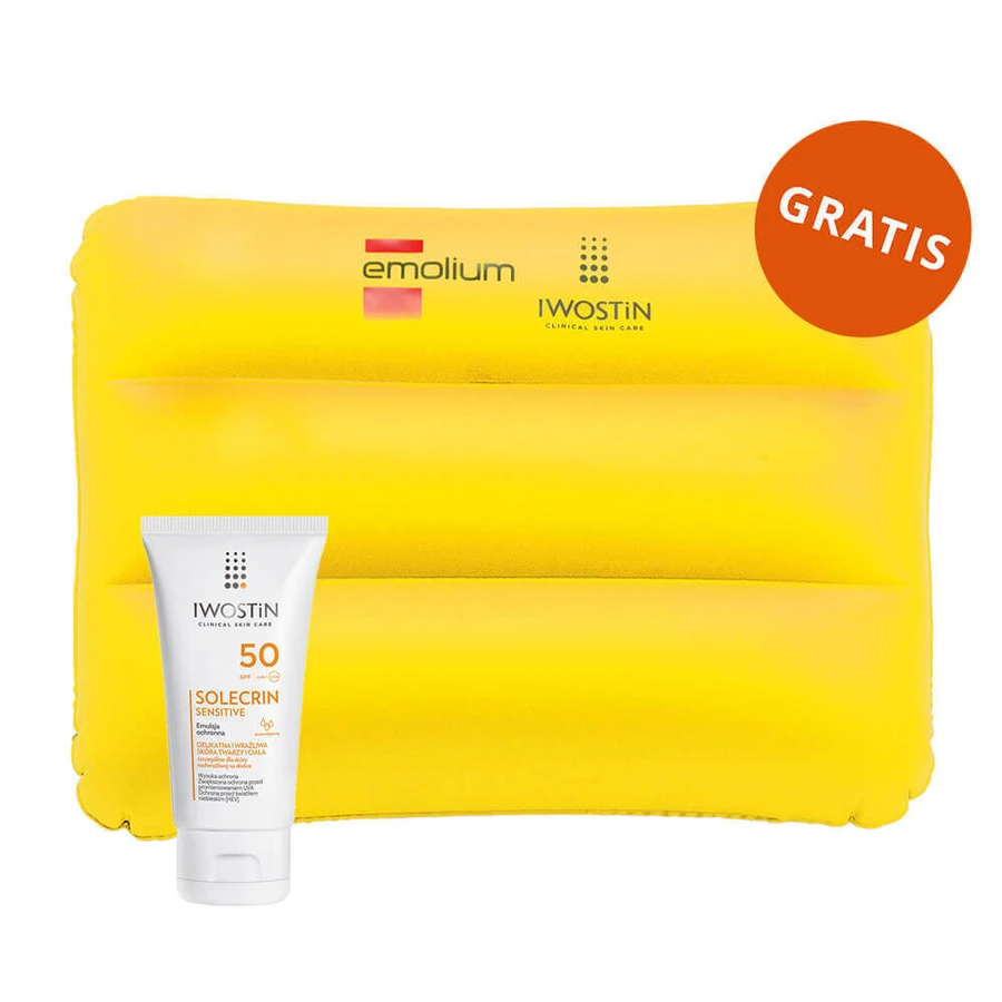 Iwostin Solecrin Sensitive, заспокійлива захисна емульсія SPF 50, чутлива шкіра, 100 мл + надувна пляжна подушка безкоштовно: ціни та характеристики