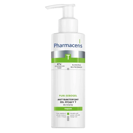 Набір Pharmaceris T Sebo-Moistatic, зволожуючий і заспокійливий крем для обличчя, SPF 30, 50 мл + Puri-Sebogel, антибактеріальний Т-очищуючий гель для обличчя, 80 мл: ціни та характеристики