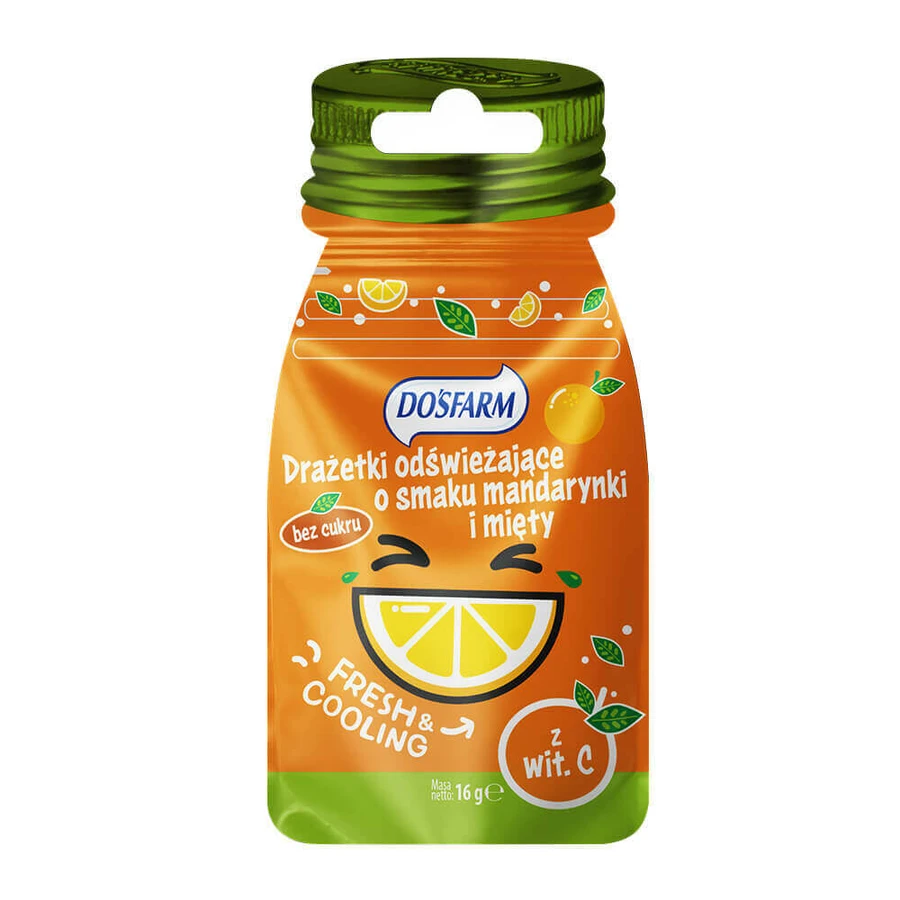 Освежающие капли Dosfarm Vitamin C, со вкусом мандарина и мяты, 16 г: цены и характеристики