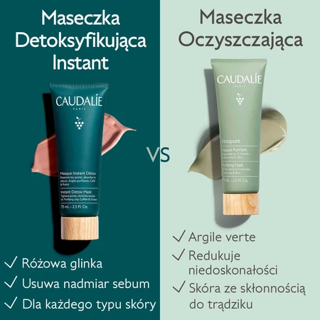 Caudalie Vinoclean, мгновенная детоксицирующая маска, 75 мл: цены и характеристики