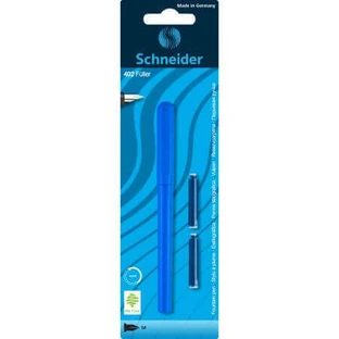 Ручка одноколірна, синя, 1 штука + 2 заправки, Schneider