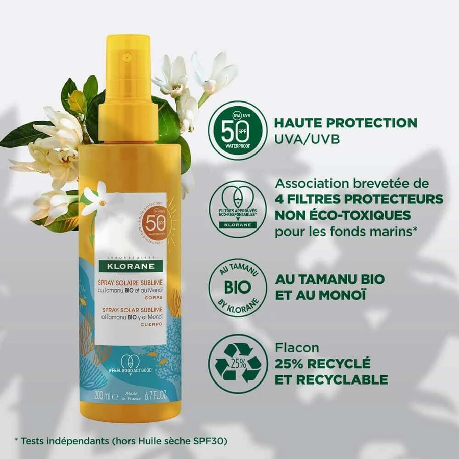 Klorane Sublime Sun Spray Spf50 200 мл: цены и характеристики