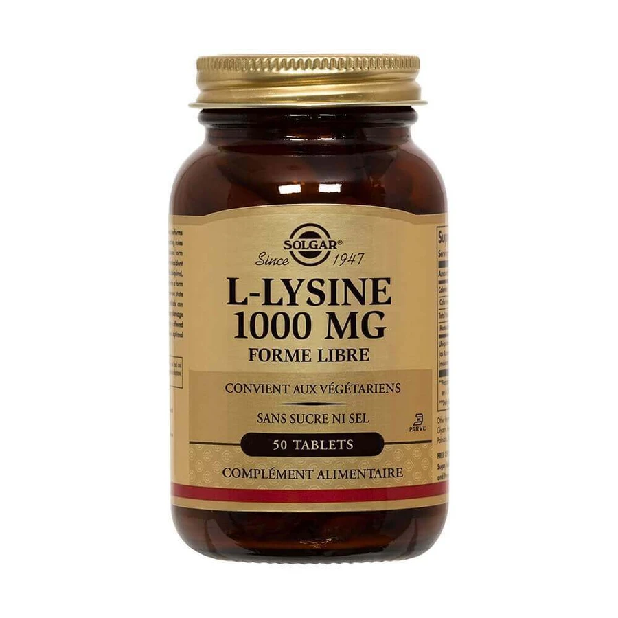 Solgar L-Lysine 50 Tablets Lysine Défenses immunitaires 1000 mg: цены и характеристики