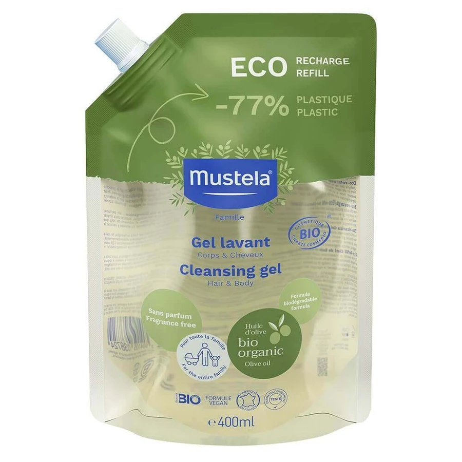 Mustela Eco Refill Біо очищуючий гель для тіла та волосся з народження 400 мл: ціни та характеристики