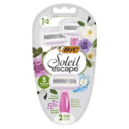 BIC Soleil Escape, женские бритвы, одноразовые, пятилезвийные, роза и магнолия, 2 штуки: цены и характеристики