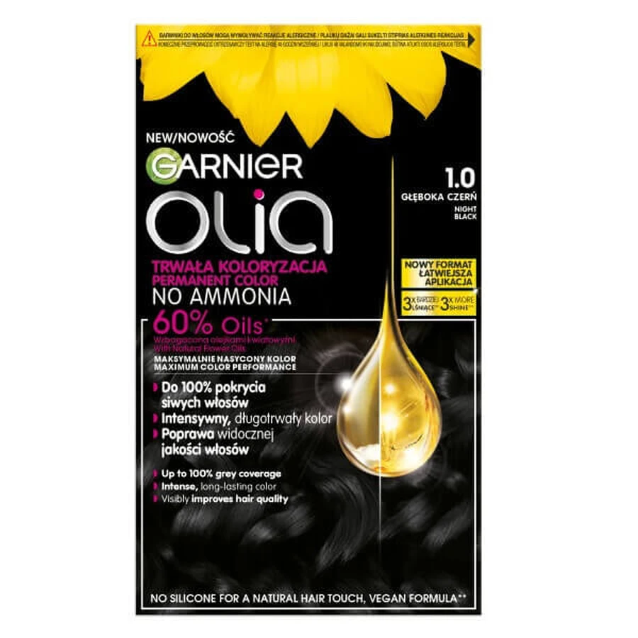 Garnier Olia Краска для волос 1.0 Глубокий черный: цены и характеристики