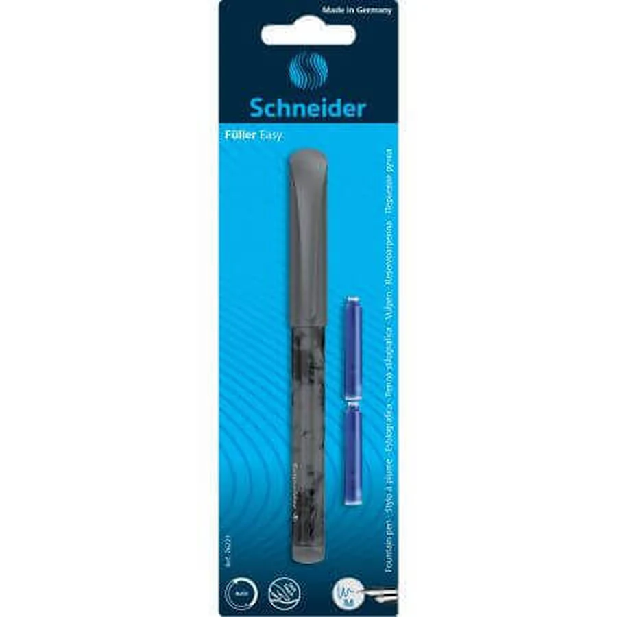 Ручка Easy Pen, темно-сіра, 1 шт. + 2 заправки, Schneider: ціни та характеристики