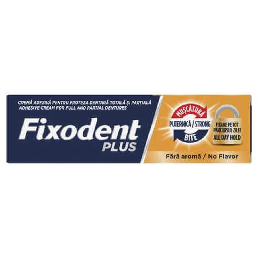 Крем для фіксації зубних протезів Plus Strong Bite, 40 г, Fixodent: ціни та характеристики