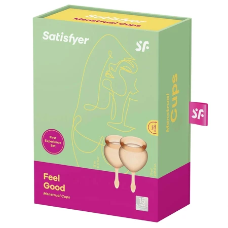 Satisfyer Feel Good, чашка менструальна, 15 мл + 20 мл, апельсин, 2 упаковки: ціни та характеристики