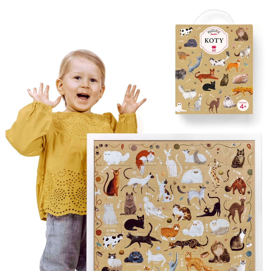 CzuCzu Puzzlove Cats, пазл для дітей, від 4 років, 60 елементів: ціни та характеристики
