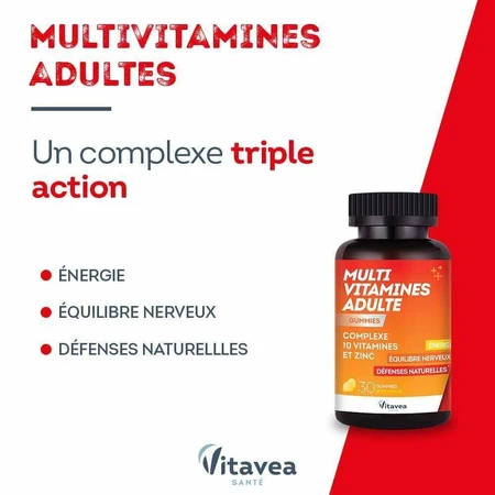 Vitavea Santé Mutivitamine Adults Energie et Equilibre nerveux 30 gommine: цены и характеристики