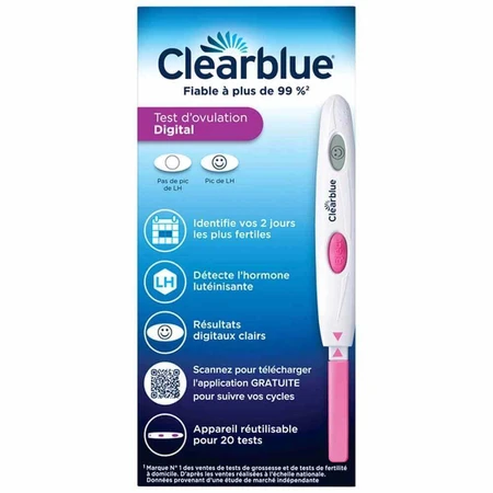 Цифровой тест на овуляцию Clearblue 20 тест-палочек: цены и характеристики