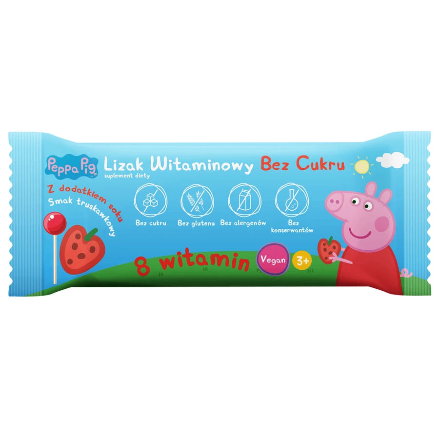 Acadea cu vitamin fără zahăr Peppa Pig, aromă de căpșuni, de la 3 ani, 8 g: ціни та характеристики