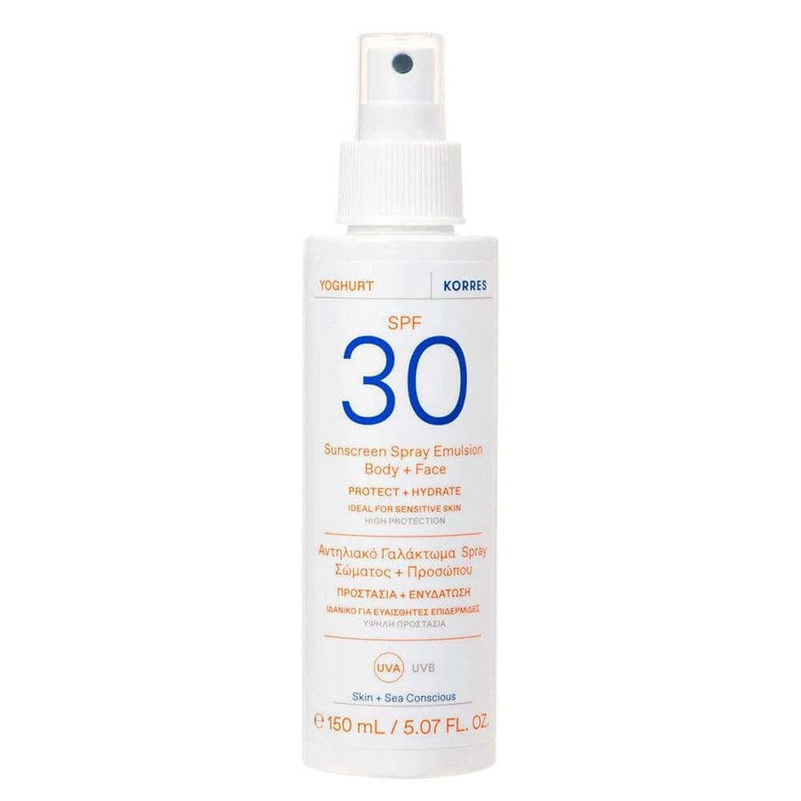 Korres Йогуртовый солнцезащитный спрей для лица и тела SPF30 150 мл: цены и характеристики