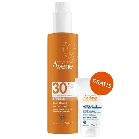Avene Sun, высокая степень защиты от солнца, спрей, SPF 30, 200 мл + лосьон после загара, для взрослых и детей от 2 лет, 50 мл бесплатно: цены и характеристики