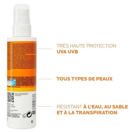 La Roche-Posay Anthelios Сонячний спрей для тіла SPF 50+ дуже високий захист з парфумами 200 мл: ціни та характеристики