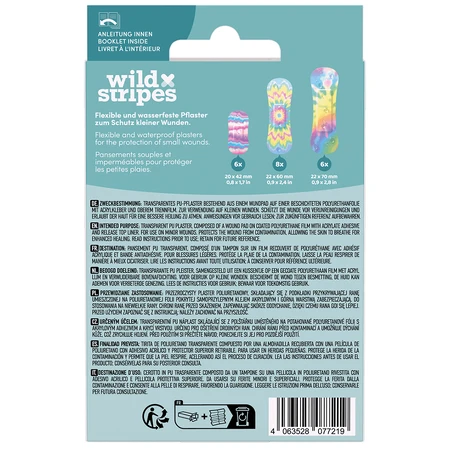 Wild Stripes Waterproof, пластыри, Rainbow, водонепроницаемые, 20 штук ДЕФЕКТИРОВАННАЯ УПАКОВКА: цены и характеристики