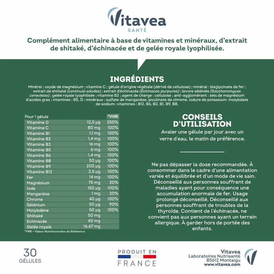 Витавеа Санте Мультивитамины Естественная защита 30 капсул: цены и характеристики
