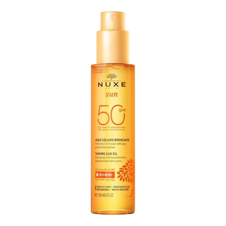 Nuxe Sun, Бронзирующее масло для загара, спрей, SPF 50, 150 мл + Лосьон после загара, 150 мл комплиментарная упаковка BROKEN PACKING: цены и характеристики