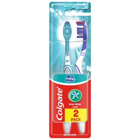 Colgate Max White, зубная щетка, средняя, 2 шт.: цены и характеристики