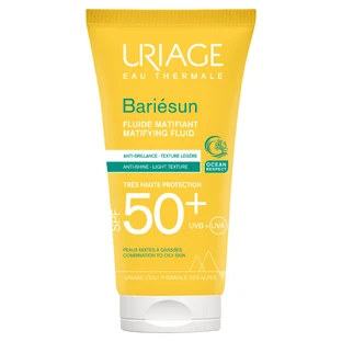 Uriage Bariesun, увлажняющий матирующий флюид, SPF 50+, 50 мл + бесплатная сумка