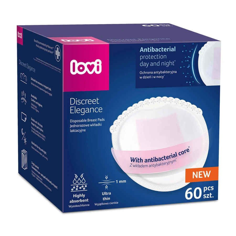 Набір Lovi Discreet Elegance, прокладки для грудей, антибактеріальні, білі, 2 x 60 шт.: ціни та характеристики