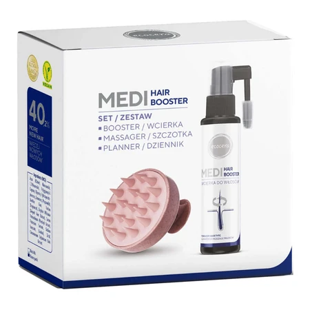 Набор Ecocera Medi Hair Booster, средство для придания объема волосам, 75 мл + щетка-массажер для кожи головы, розовый + планировщик: цены и характеристики