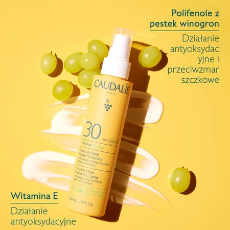 Caudalie Vinosun Protect, спрей невидимий для захисту від сміху, SPF 30, 150 мл: ціни та характеристики