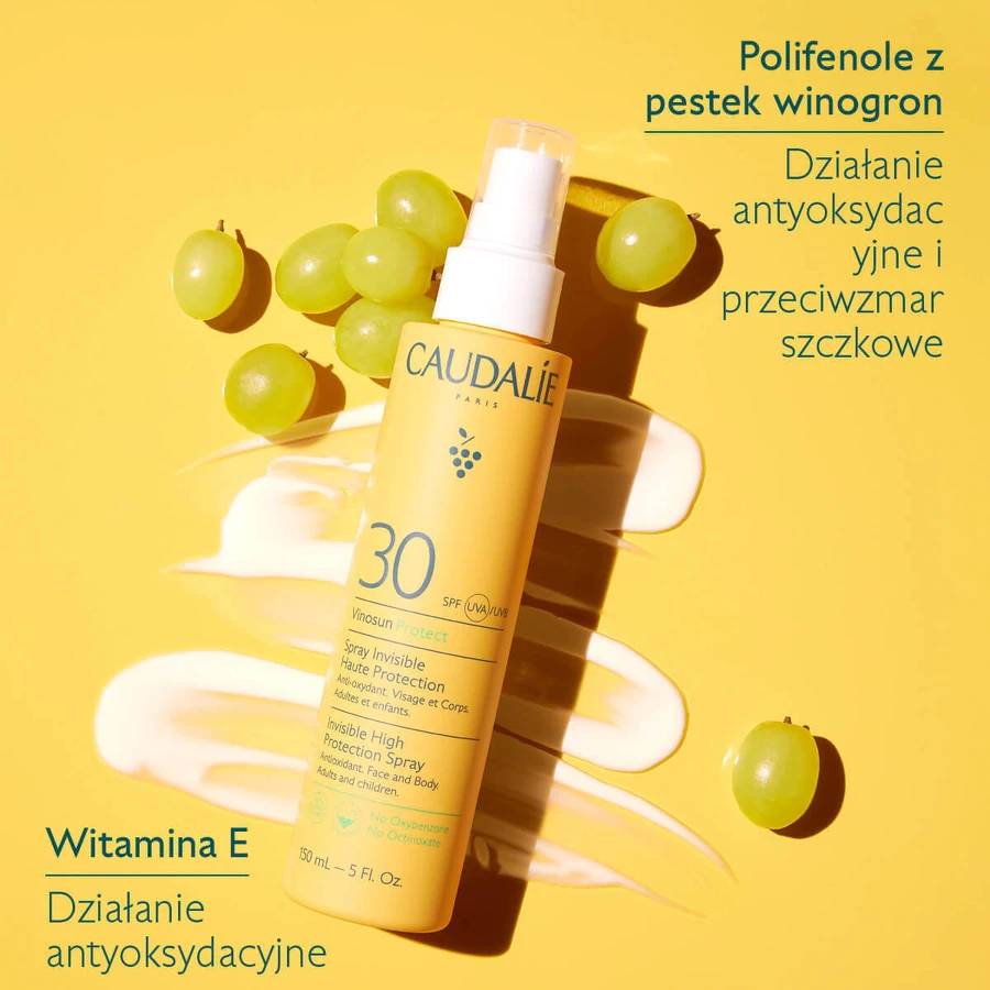 Caudalie Vinosun Protect, спрей невидимий для захисту від сміху, SPF 30, 150 мл: ціни та характеристики