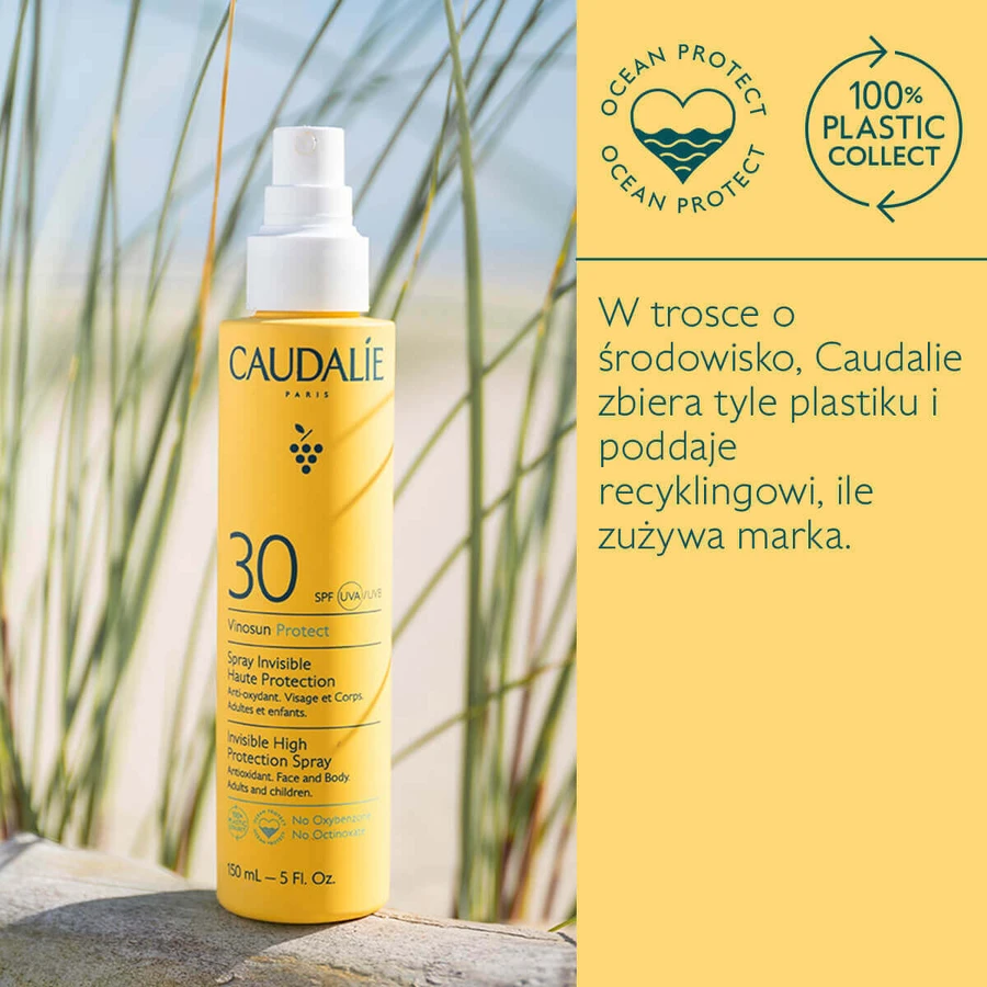 Caudalie Vinosun Protect, спрей невидимий для захисту від сміху, SPF 30, 150 мл: ціни та характеристики