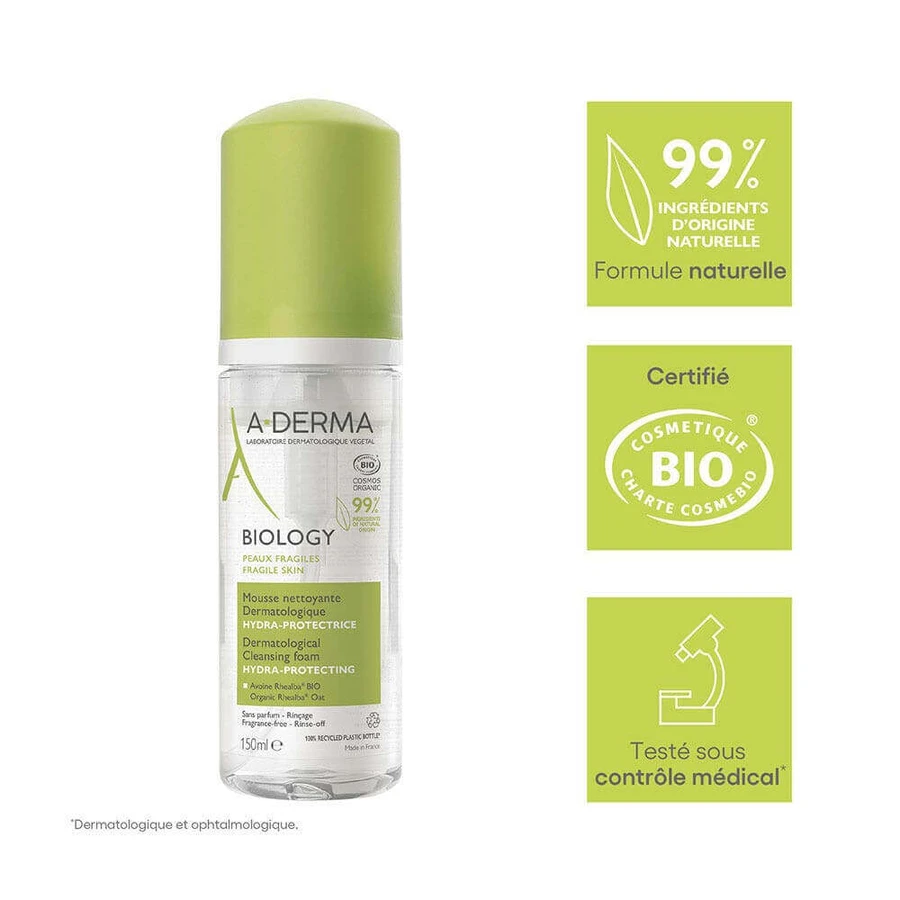 A-Derma Biology Органічна дерматологічна пінка для вмивання Hydra Protectrice 150 мл: ціни та характеристики