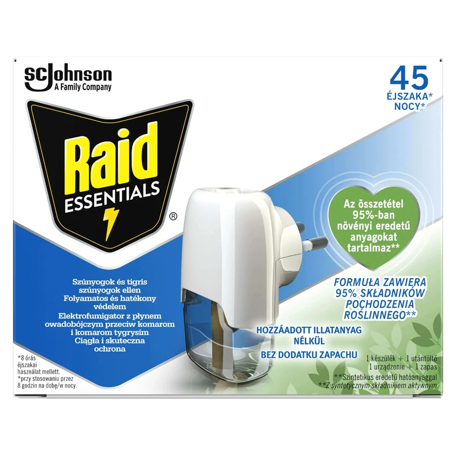 Raid Essentials, електрофумігатор з інсектицидною рідиною від комарів, 27 мл: ціни та характеристики