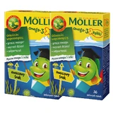 Омега-3 Mоllers Оmega-3 Jelly fish у формі желейних рибок з фруктовим смаком, 2 х 36 шт.