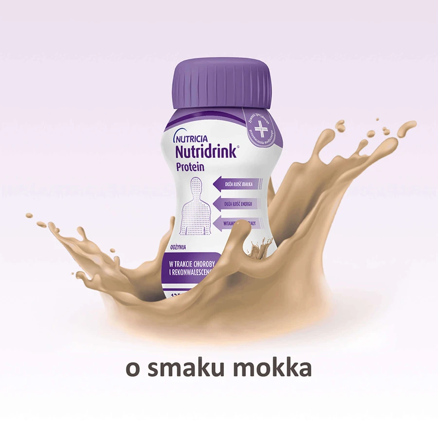 Набір протеїнів Nutridrink Protein, поживний препарат, зі смаком мокко, 8 х 125 мл + буклет з рецептами безкоштовно: ціни та характеристики