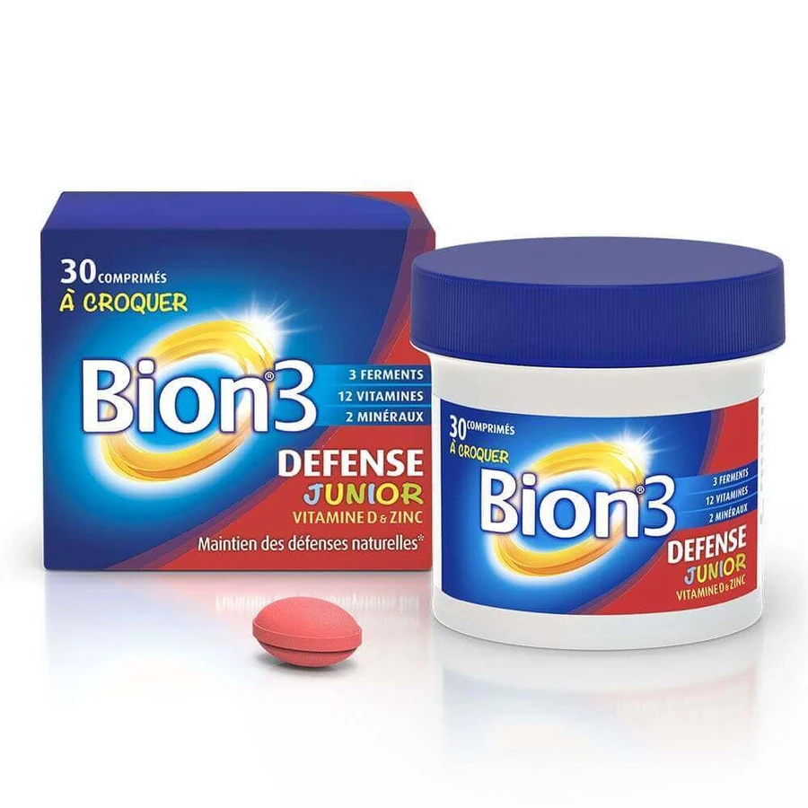Бион 3 Юниор Merck Bion 3 Defense Junior для детей с 4 лет, вкус малины, жевательные таблетки №30: цены и характеристики
