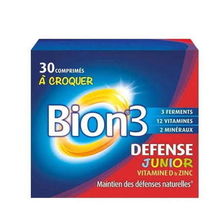 Бион 3 Юниор Merck Bion 3 Defense Junior для детей с 4 лет, вкус малины, жевательные таблетки №30: цены и характеристики