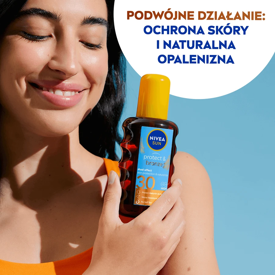 Nivea Sun Protect & Bronze, Спрей для активації природної засмаги, SPF 30, 200 мл: ціни та характеристики