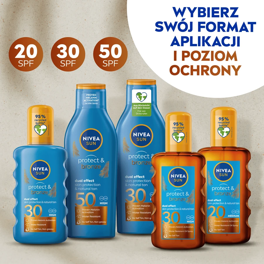 Nivea Sun Protect & Bronze, Спрей для активації природної засмаги, SPF 30, 200 мл: ціни та характеристики