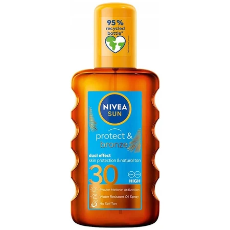 Nivea Sun Protect & Bronze, Спрей для активації природної засмаги, SPF 30, 200 мл: ціни та характеристики