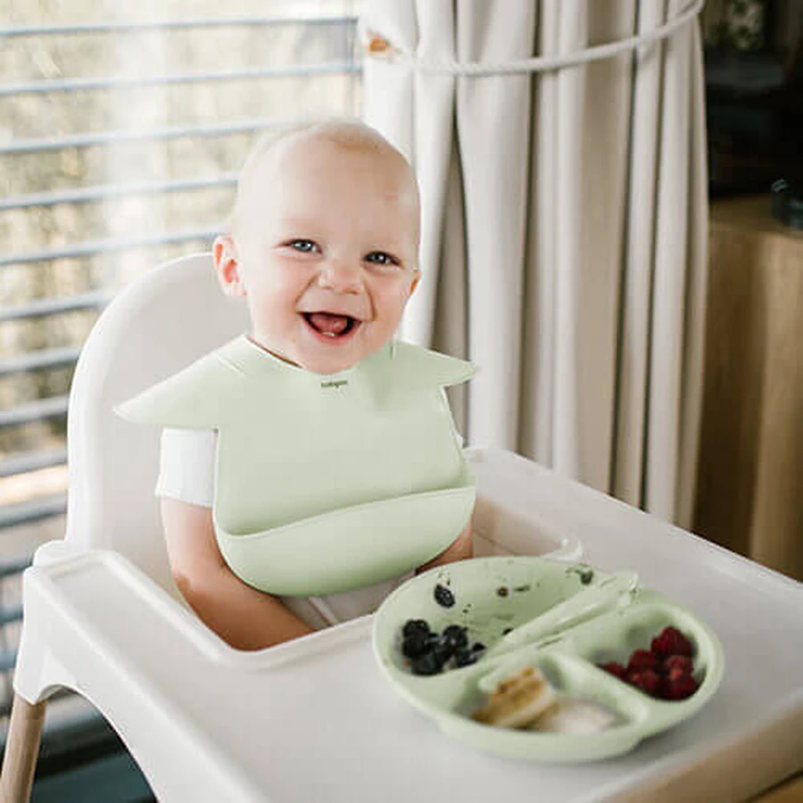 BabyOno, силиконовый нагрудник с регулируемой застежкой, зеленый, от 6 месяцев, 1 штука: цены и характеристики
