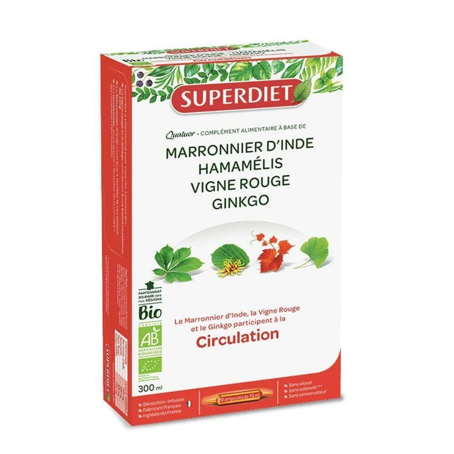 Superdiet Quatuor Circulation Bio 20 ампул 15 мл: ціни та характеристики