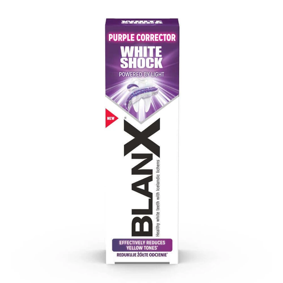 Отбеливающая зубная паста White Shock Purple, 75 мл, Blanx: цены и характеристики
