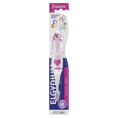 Набор Elgydium Unicorn, periuță de dinți pentru copii, 2-6 ani, 2 bucăți: цены и характеристики