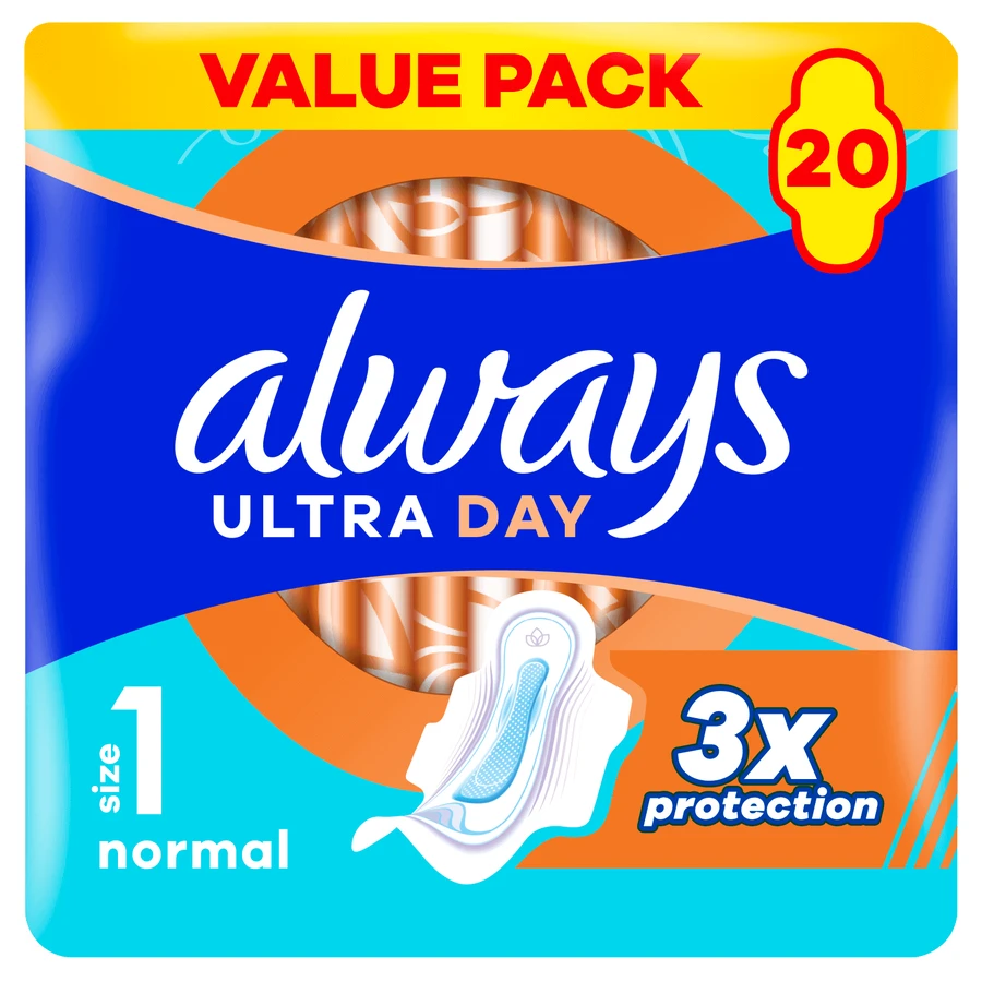 Always Ultra Day, гигиенические полотенца с крылышками, Normal, 20 шт.: цены и характеристики