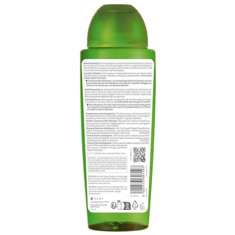 Шампунь для волосся Bioderma Node Non-Delipidising Fluid Shampoo для повсякденного використання, 400 мл: ціни та характеристики