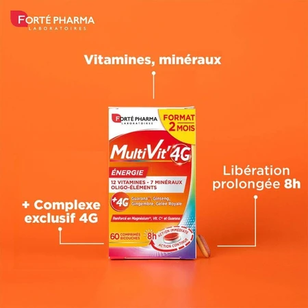 Forté Pharma MultiVit'4G Мультивитамины Минералы и микроэлементы 60 таблеток: цены и характеристики