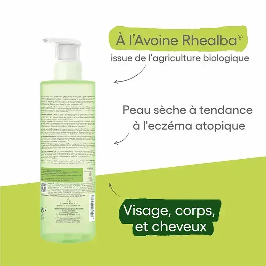 A-Derma Exomega Control Emollient очищающий гель для тела и волос 2х500 мл: цены и характеристики