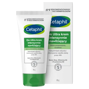 Cetaphil DA Ultra, крем для зволоження інтенсивний, для всієї родини, 85 г + крем для зволоження шкіри обличчя з кислотою гіалуроновою, крем-ноапте, 48 мл безкоштовно